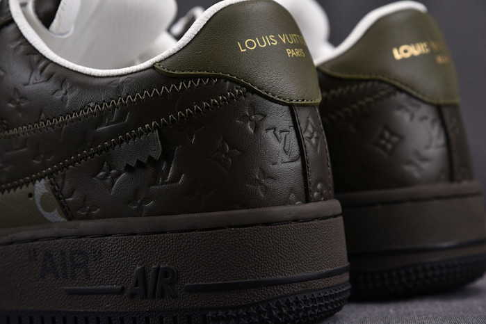 nike low air force 1 x grey green